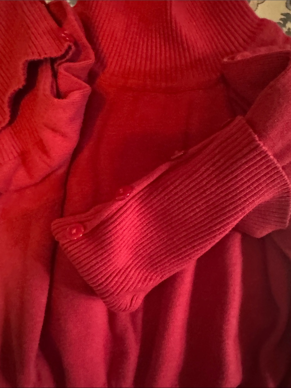 Max Rave Red Ribbed Turtleneck Sweater - Picture 3 of 5